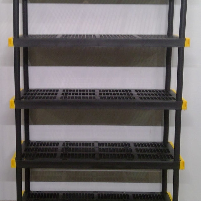 5-Tier Heavy Duty Black Plastic Utility Shelving Unit