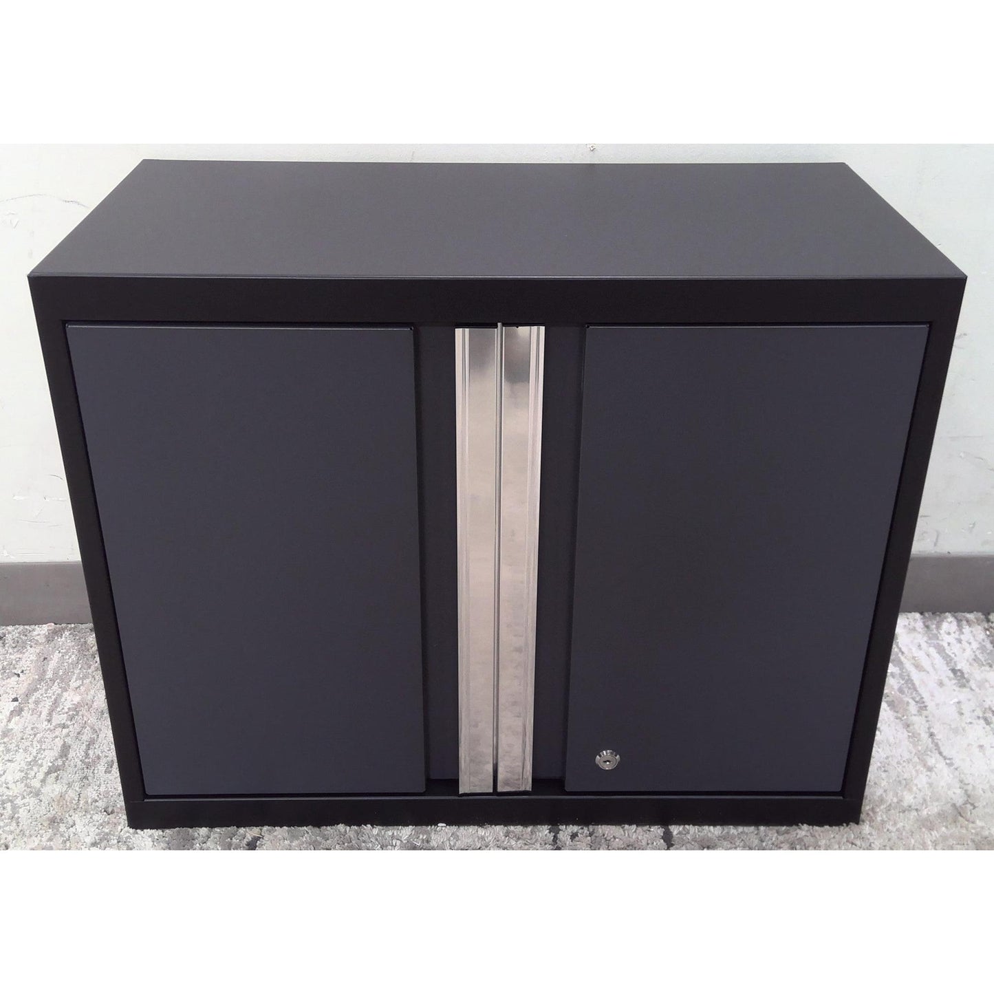 28" Black and Gray Steel Upper Cabinet
