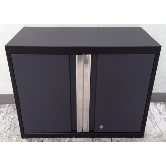 28" Black and Gray Steel Upper Cabinet