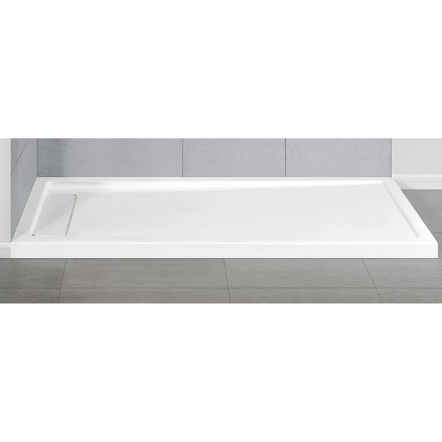 36" x 72" Rectangular Shower Base with Single Threshold and Reversible Drain