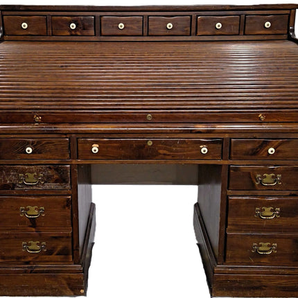 55" Wood Rolltop Desk