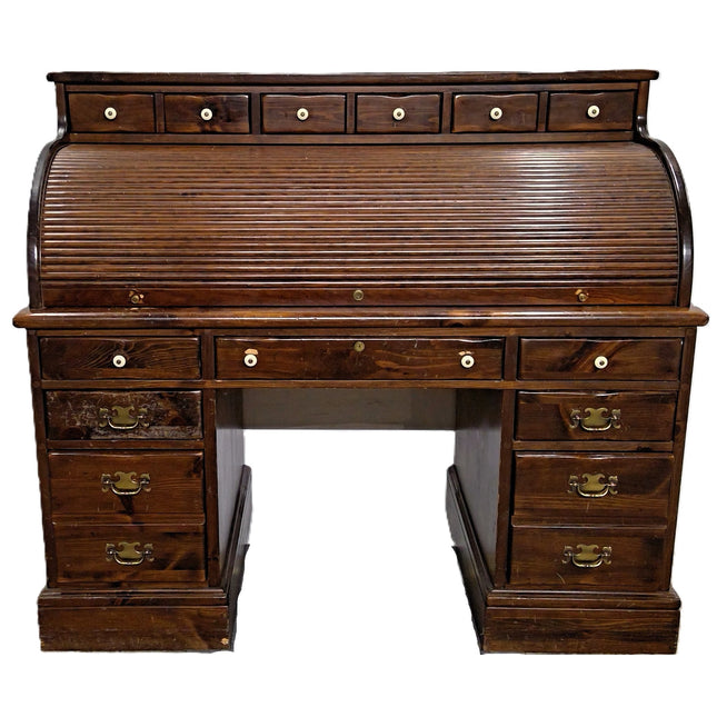 55" Wood Rolltop Desk