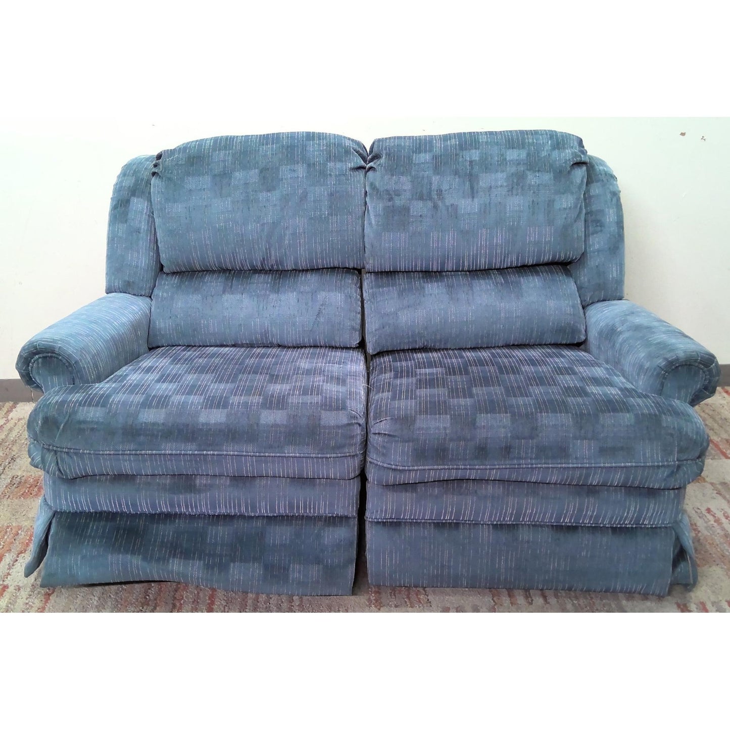 65" Blue Reclining Loveseat