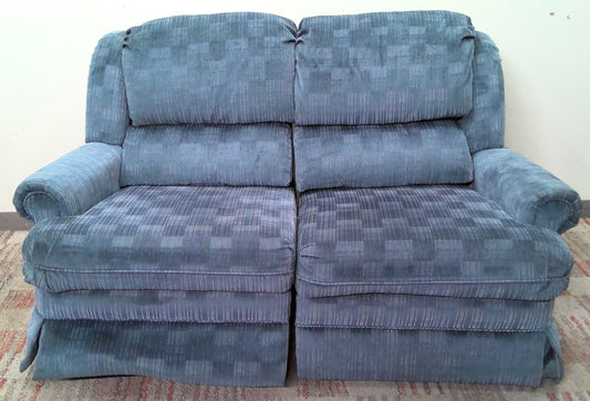 65" Blue Reclining Loveseat