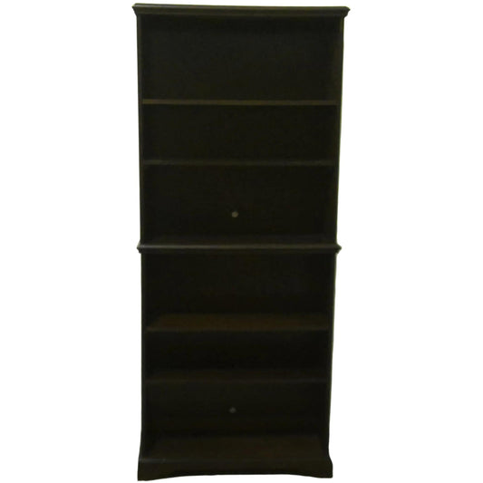 85" Espresso 2-Piece Bookcase