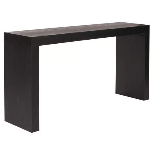 58" Howard Elliott Rectangular Wood Black Console Table
