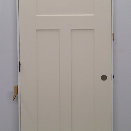 32" x 80" Prehung White 3-Panel Hollow Core Door