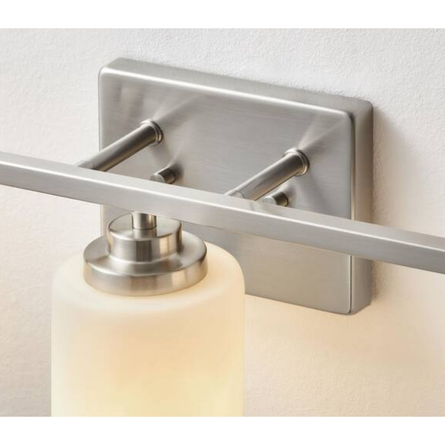 6-Light Brushed Nickel Vanity Light with Frosted Glass Shade