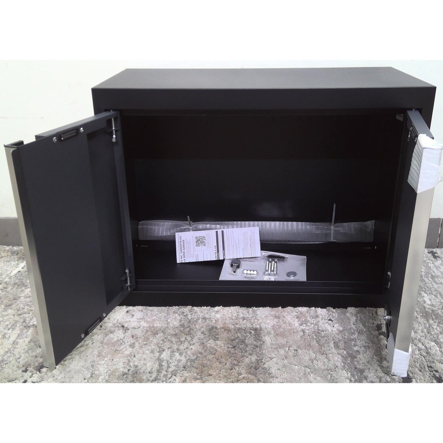 24" Black and Gray Steel Upper Cabinet