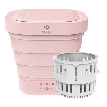 Pink Portable Foldable Mini Washer and Spin Dryer