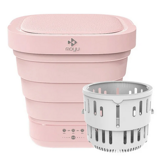 Pink Portable Foldable Mini Washer and Spin Dryer