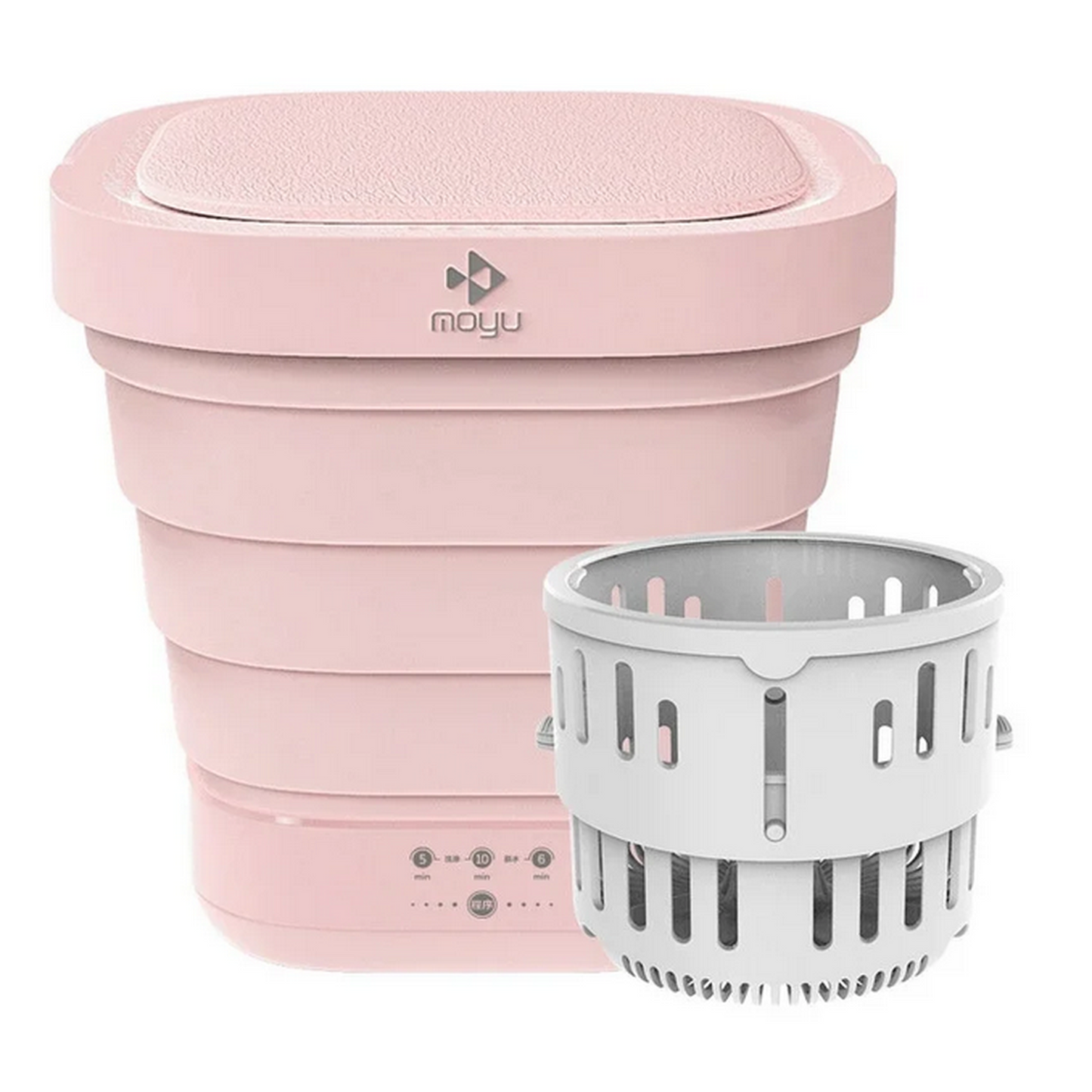 Pink Portable Foldable Mini Washer and Spin Dryer