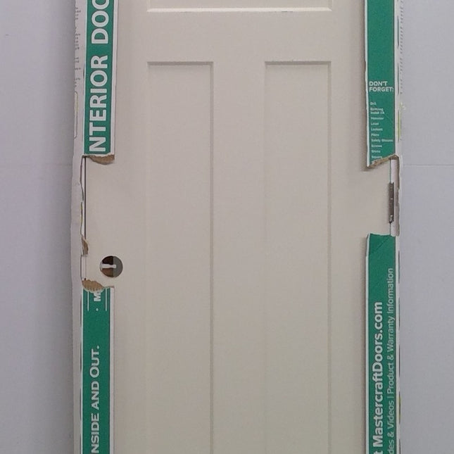 28" x 80" Prehung White 3-Panel Interior Door
