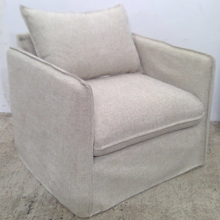 Gray Slouchy Lounge Chair with French Seams