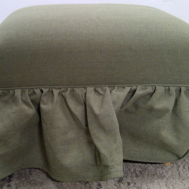 Green Ruffled Skirt Ottoman
