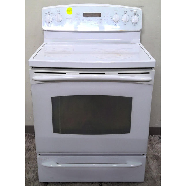 GE Profile™ 30" Free-Standing White Electric Double Oven Range