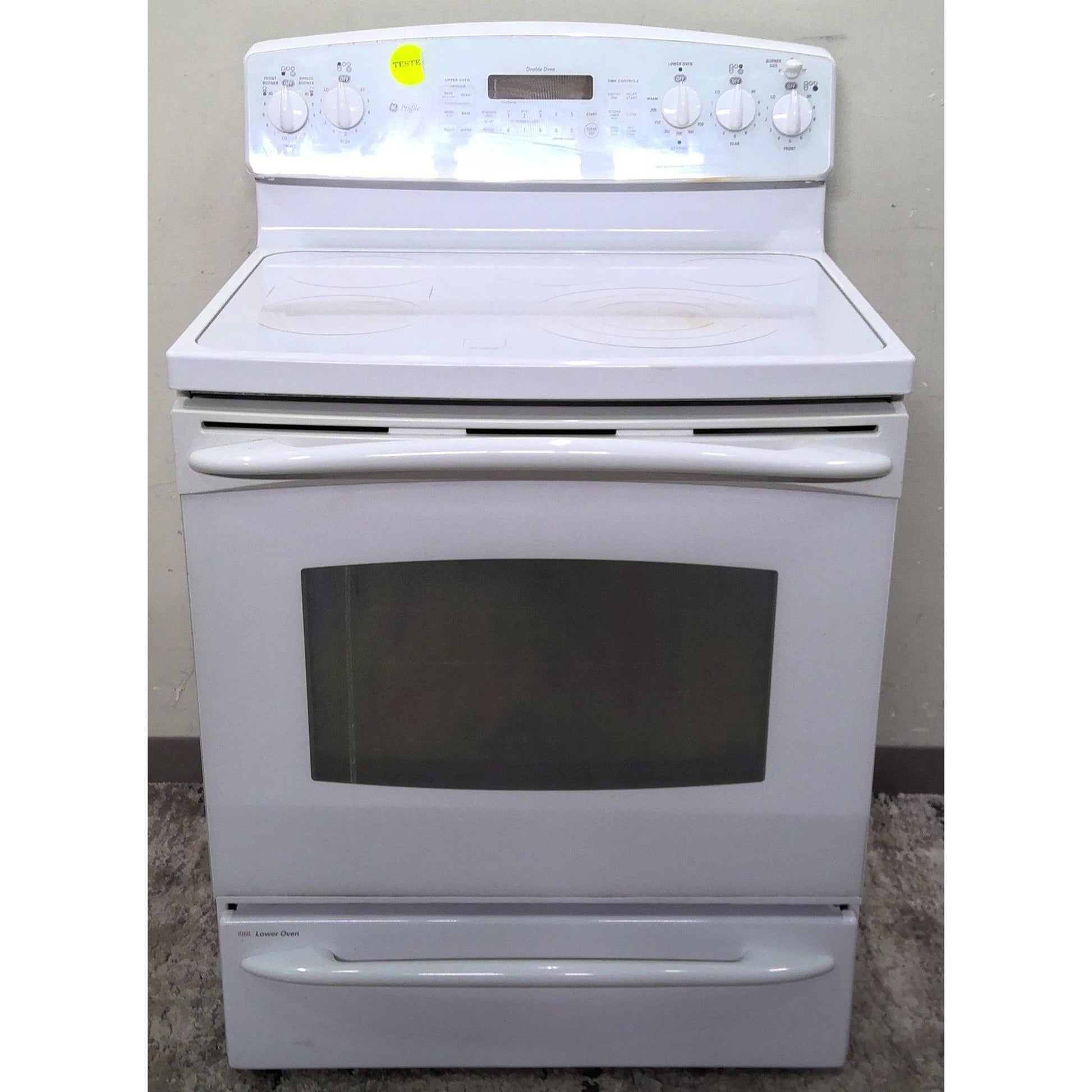 GE Profile™ 30" Free-Standing White Electric Double Oven Range