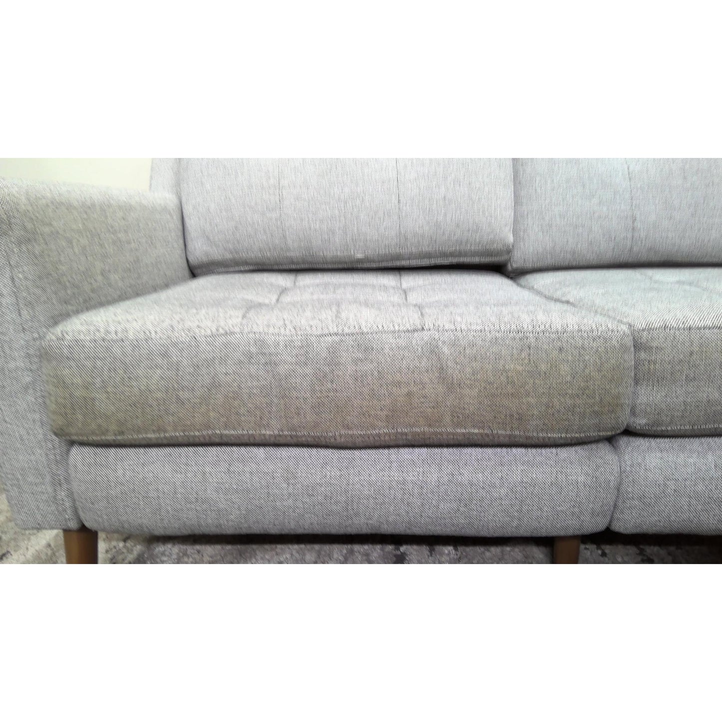 Gray Sofa with Ottoman