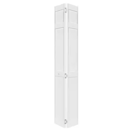 18 in. x 80 in. 6-Panel White PVC Composite Interior Bi-Fold Door