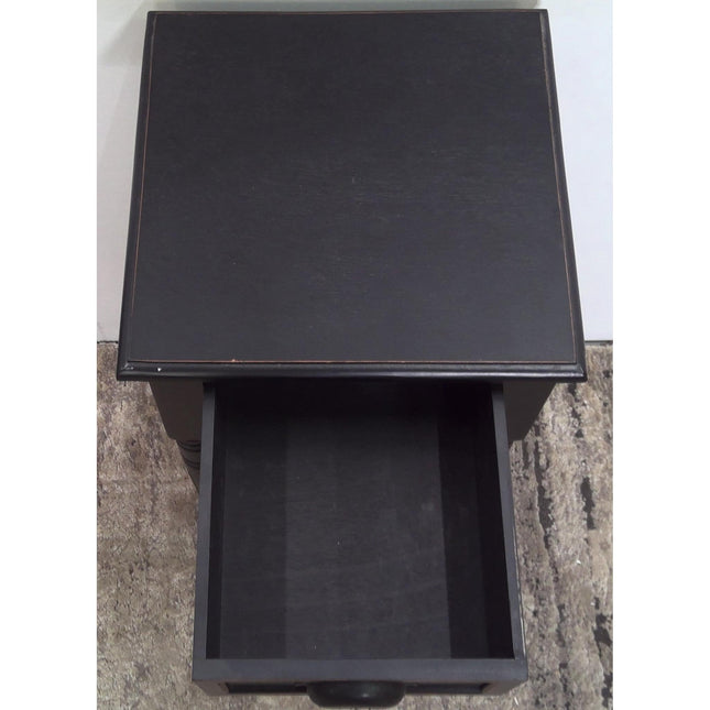 Black End Table with Drawer