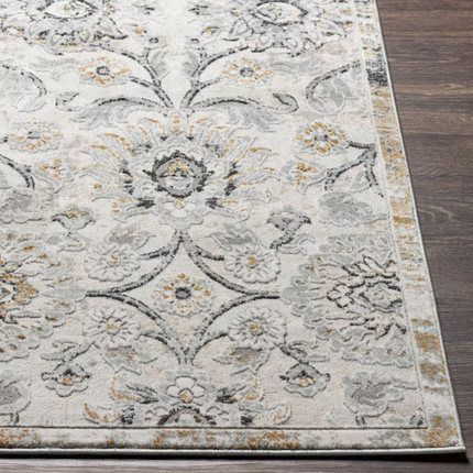 8.14-ft x 5.92-ft Loomed Polyester Gray Rectangular Persian Pet Friendly Area Rug
