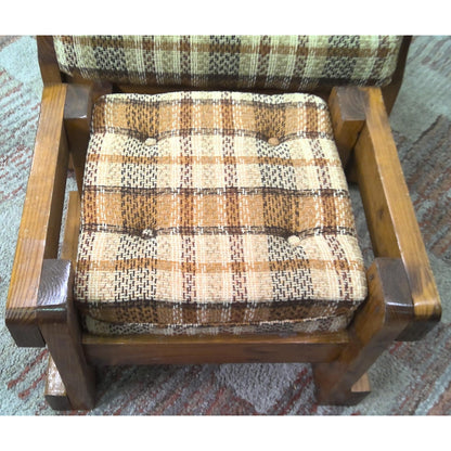 Rustic Armchair with Ottoman
