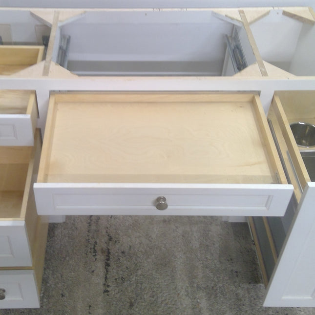 59" White Desk Cabinet