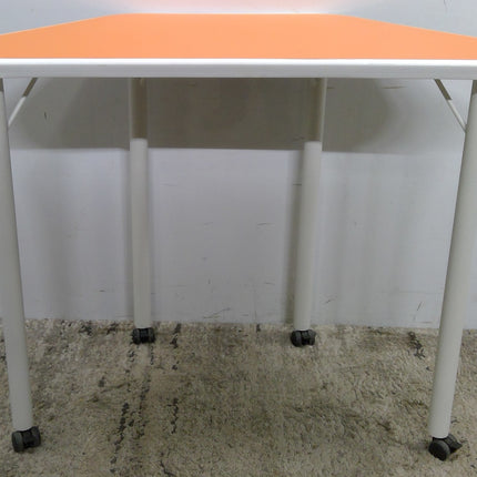 37" Orange and White Rolling Desk