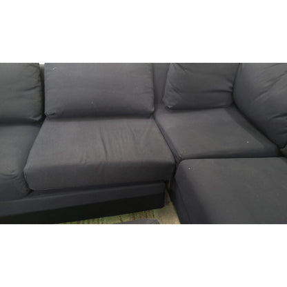 Blue Sectional Sofa with Ottoman