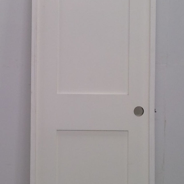 24 X 80 Prehung White Two Panel Door With Thin Frame