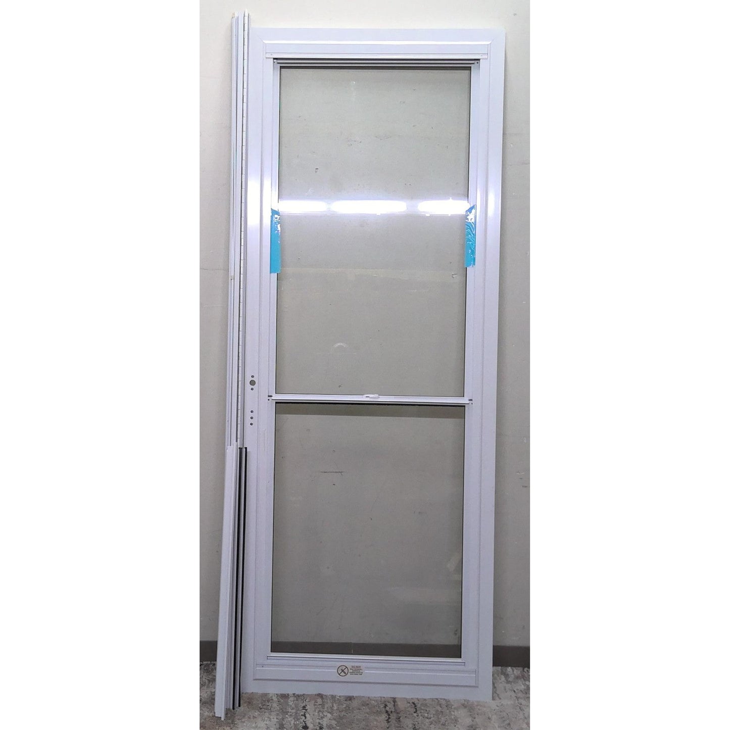 35.5" x 94" White Storm Door with Retractable Screen