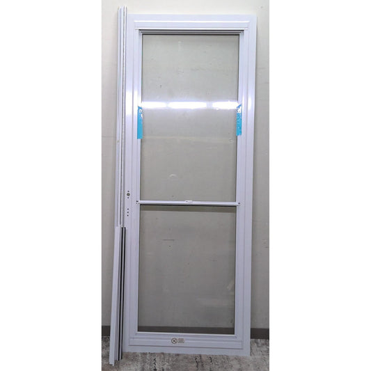 35.5" x 94" White Storm Door with Retractable Screen