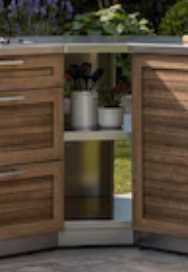 32.5" Stainless Steel Outdoor Kitchen Corner Shelf