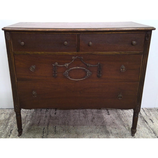 Vintage Wood Dresser with Mirror