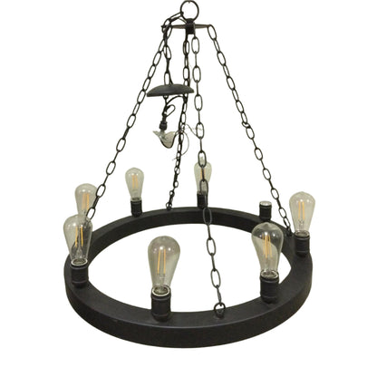 8-Light Wagon Wheel Chandelier