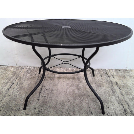 48" Black Round Outdoor Metal Table