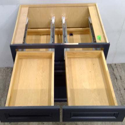 30" Blue 4-Drawer Plywood Base Cabinet