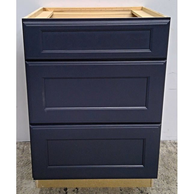 24" Blue 3-Drawer Base Cabinet