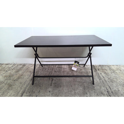 Black Rectangular Metal Folding Dining Table