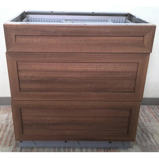 32" 3-Drawer Steel Outdoor Kitchen Cabinet