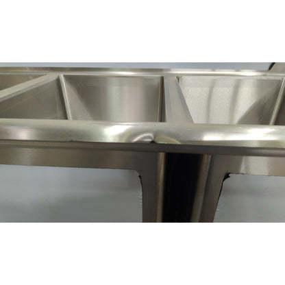 63" 3 Compartment Stainless Steel Service Sink