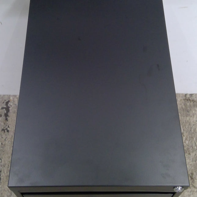 3-Drawer Black Metal Rolling File Cabinet