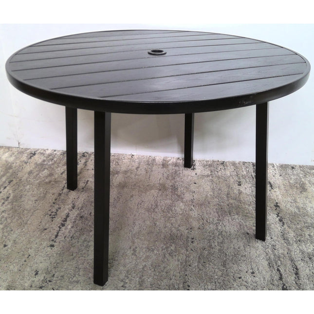42" Black Round Metal Outdoor Table