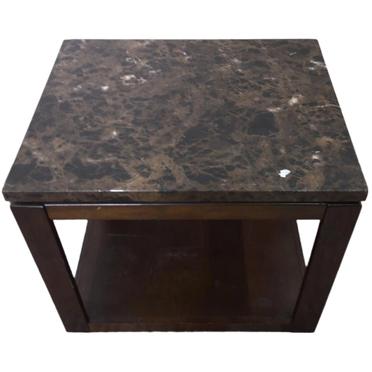 End Table with Faux Marble Top, front