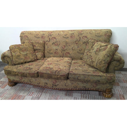 93" Green Floral Sofa