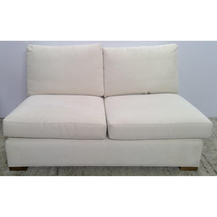 64" White Armless Loveseat (Added 08/11/2026)