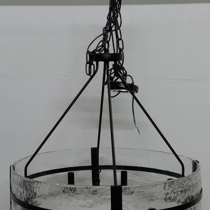 8-Light Modern Large Glass Drum Chandelier