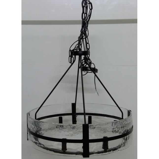 8-Light Modern Large Glass Drum Chandelier