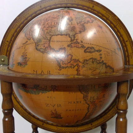 Antique-Style Minerva Globe Bar Cabinet