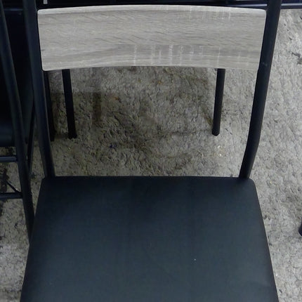 5 Piece Dining Table Set for 4 with Upholstered High Back Chairs - Gray
